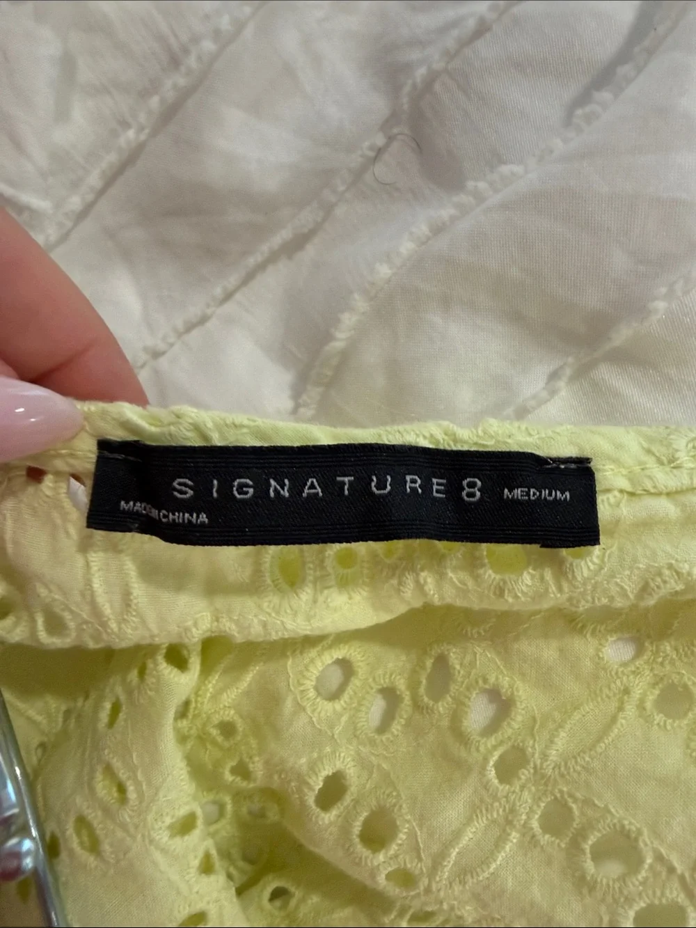 Signature8 lemon lime Eyelet Ruffle Cami - Picture 3 of 3
